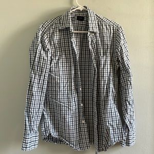 J. Crew Blue Checkered Men's Button-Down Shirt